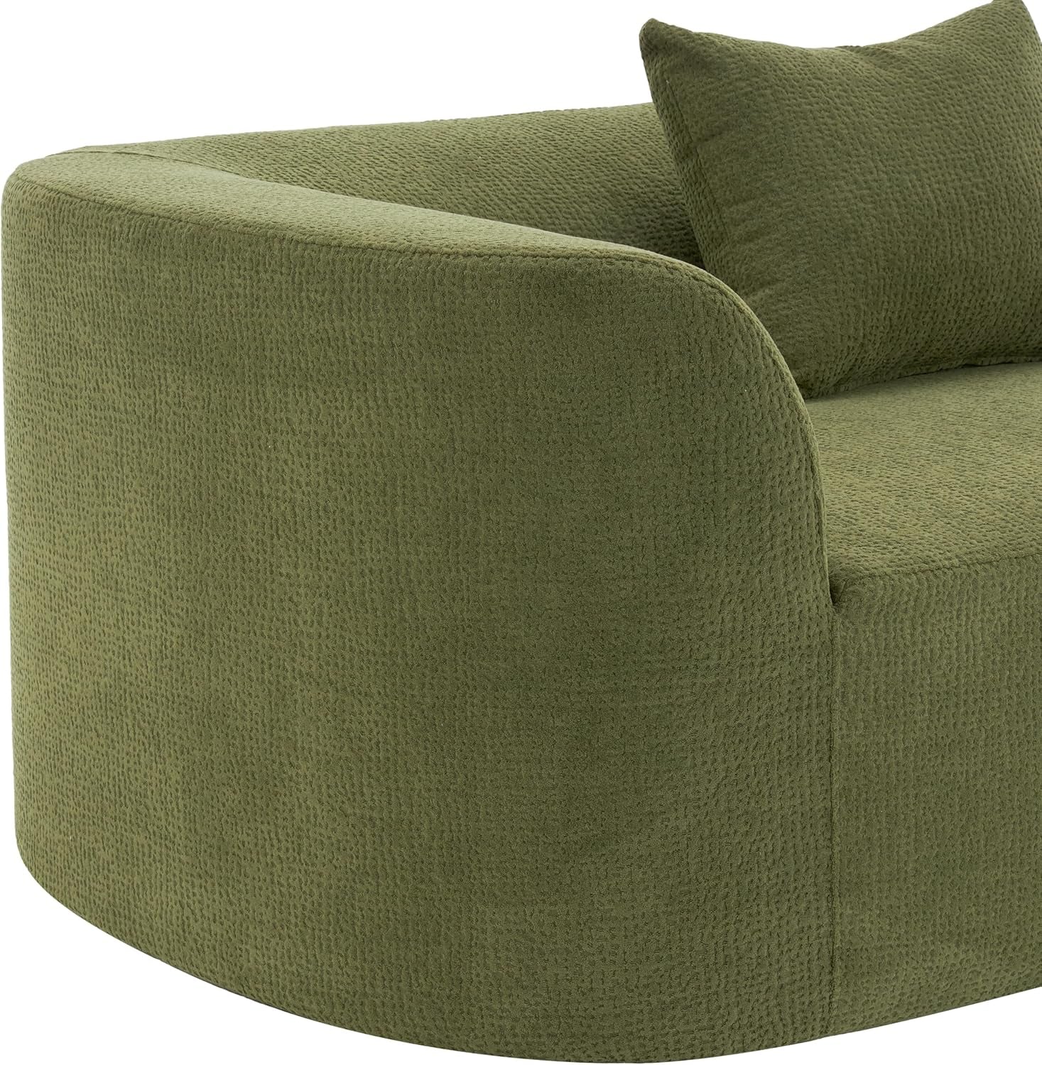 Randa Modern Fabric Upholstered 5-Seater Sofa, Oversized Chair Cloud Couch, Fully Assembled Long Sofa Chaise Lounge, Fully Assembled, Olive Green