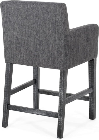 Armga Upholstered 26 Inch Counter Stool - Charcoal/Gray