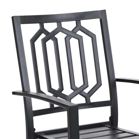 3-Piece Metal Patio Bistro Set Outdoor Accent Conversation Furniture for Yard, Porch and Garden, Black