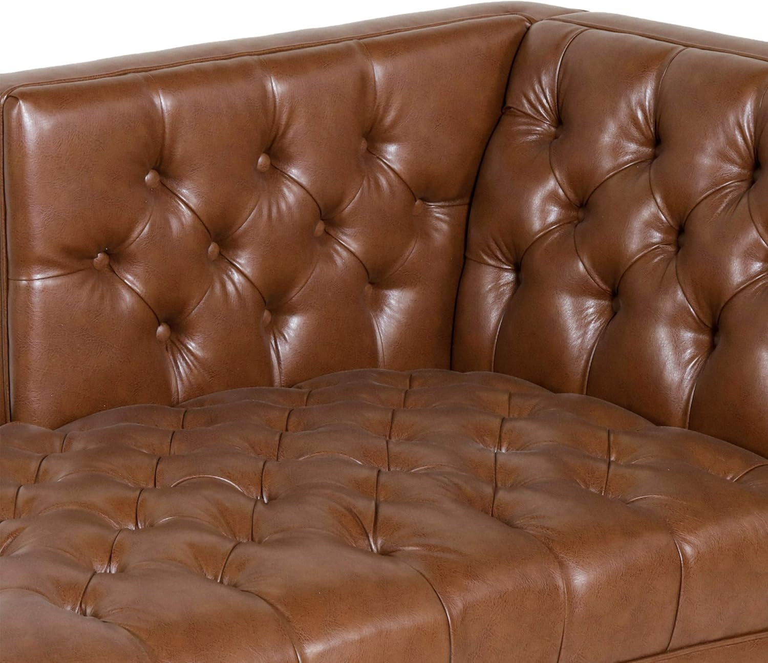 Tignall Sectional, Cognac Brown + Silver