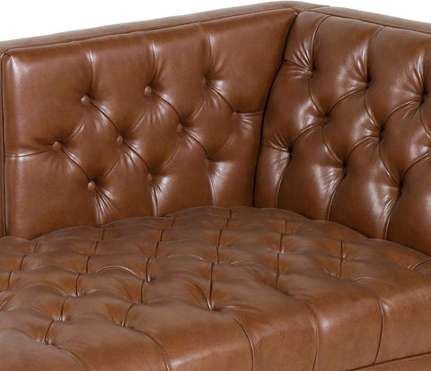 Tignall Sectional, Cognac Brown + Silver