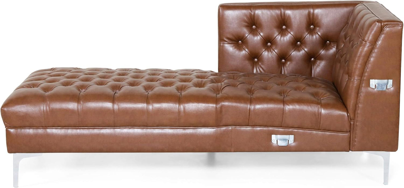 Tignall Sectional, Cognac Brown + Silver