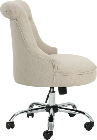 Tyesha Desk Chair, Wheat + Chrome