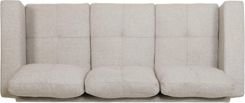 Viviana Three Seater Sofa with Wood Legs, Beige and Natural Finish