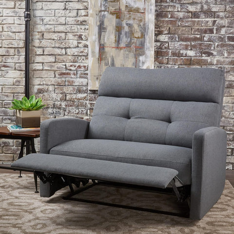 Halima Fabric 2-Seater Recliner, Charcoal