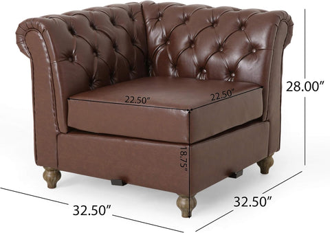 Castalia Sectional, Dark Brown + Natural