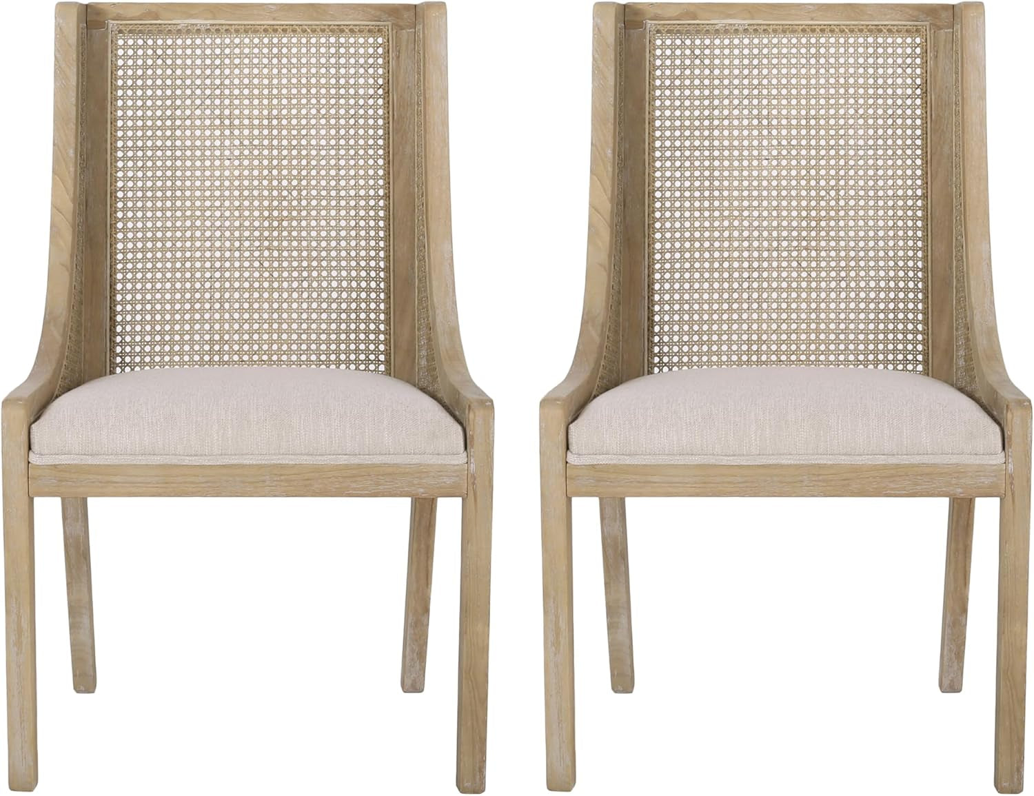 Maurers Dining Chair, 23 "W X 24 "D X 38.25 "H, Beige + Natural Brown