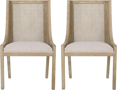 Maurers Dining Chair, 23 "W X 24 "D X 38.25 "H, Beige + Natural Brown