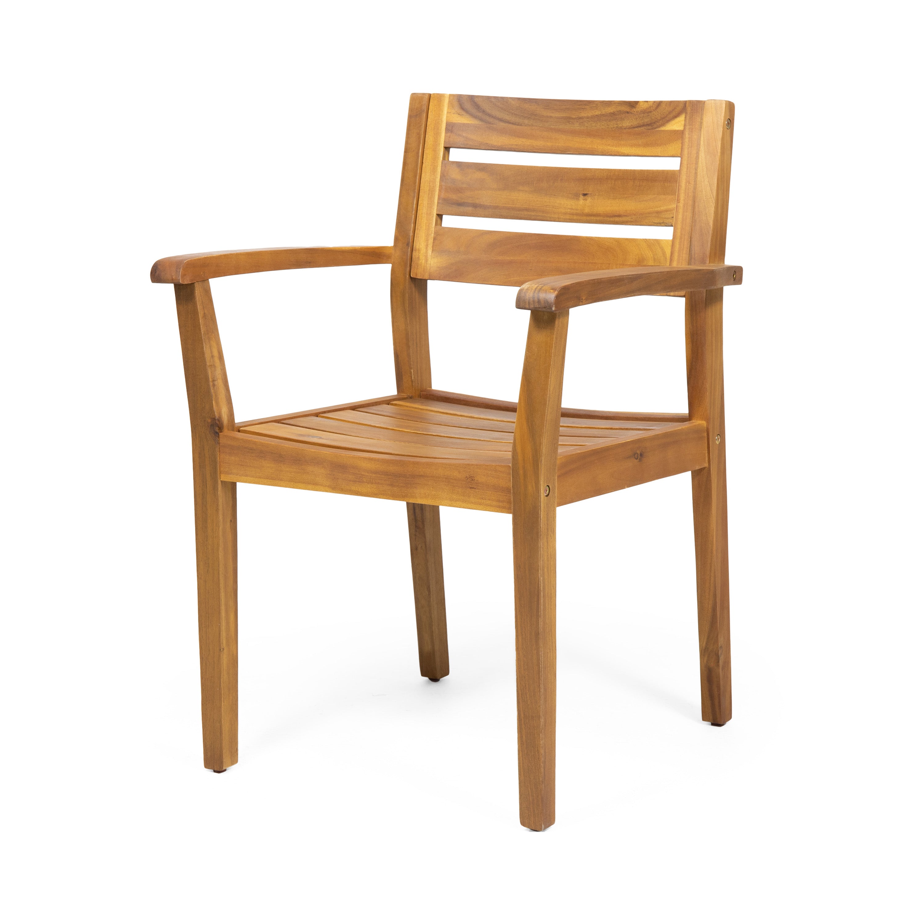 Brigitte Outdoor Acacia Wood 3 Piece Bistro Set, Teak