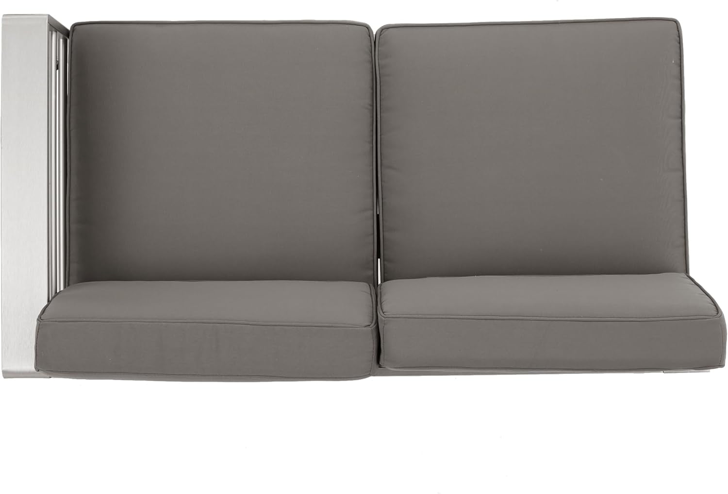 Cape Coral Outdoor V-Shaped Sofa Set with Fire Table, Khaki / Dark Grey