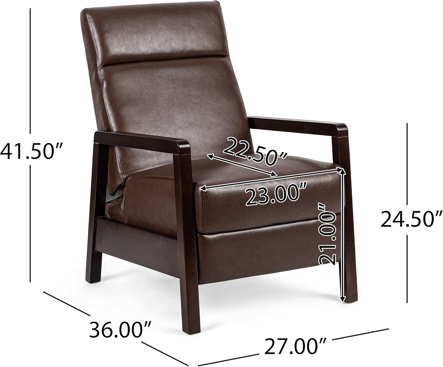 Fernhill Recliner, Dark Brown + Dark Espresso