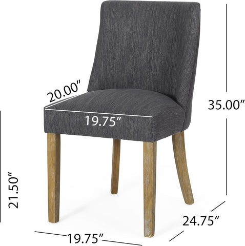 Frances Dining Chair, 19.75 "W X 24.75 "D X 35 "H, Charcoal + Natural Brown