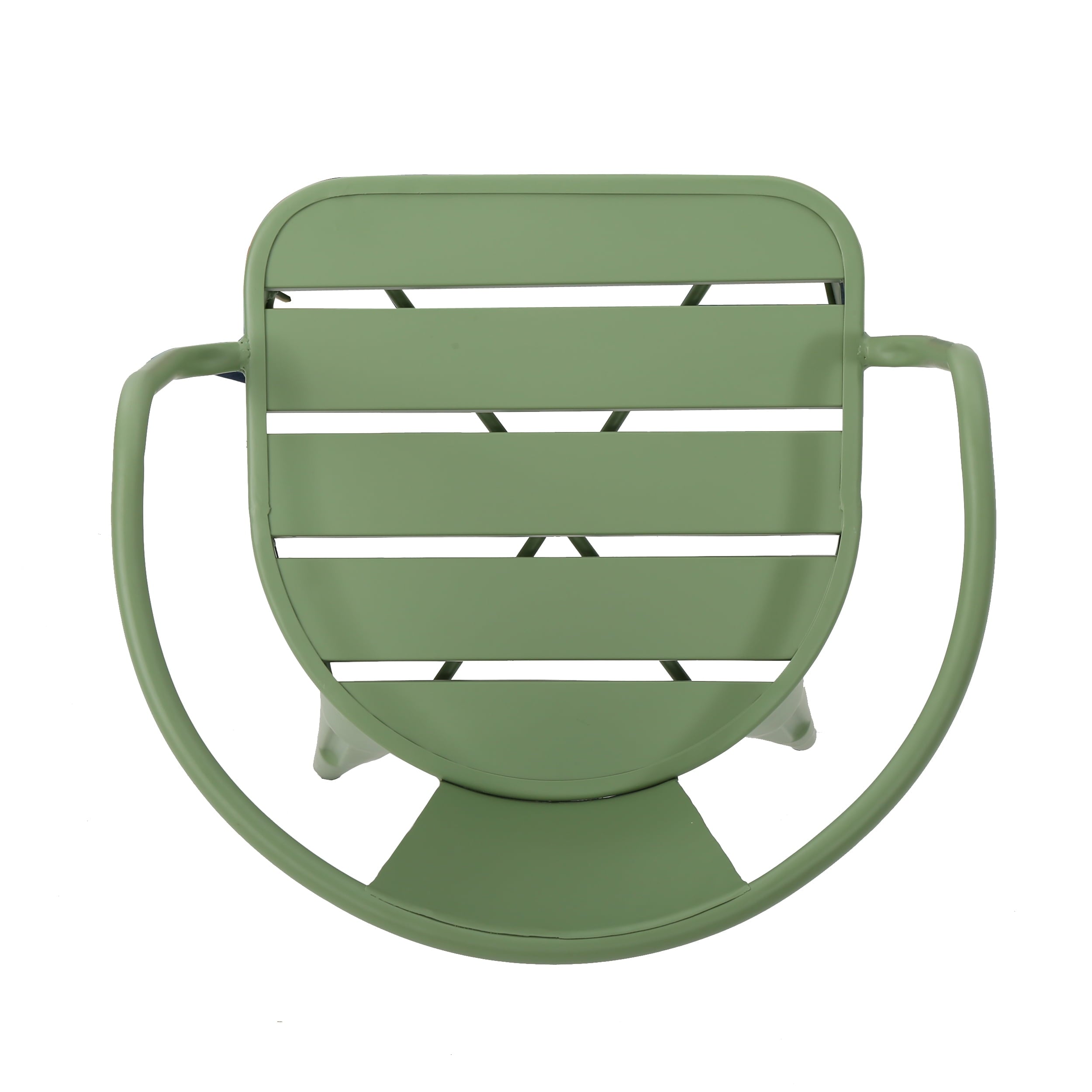 Mayfield Outdoor Iron 3 Piece Bistro Set, Matte Green