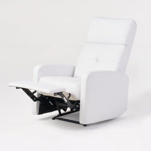 Samedi PU Recliner, White 26.25D X 37.25W X 40H In