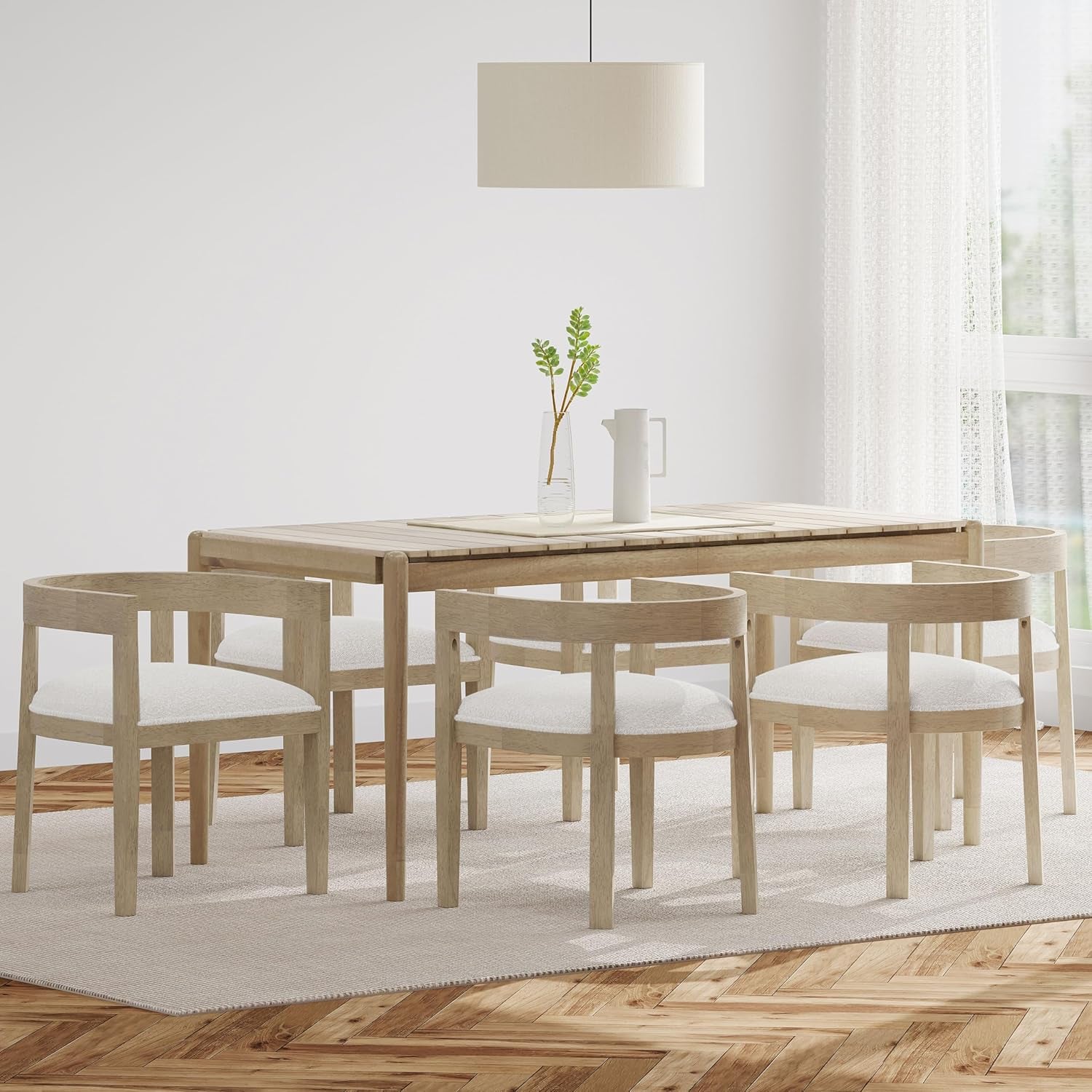 Farnam Dining Set, 22.5 "W X 22.75 "D X 27.5 "H, Light Ash + Almond