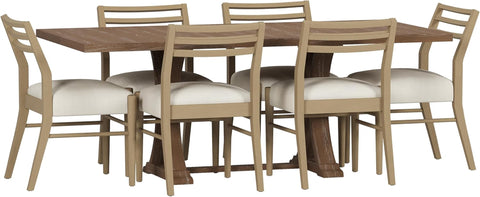 Fernleaf Dining Set, 20.25 "W X 24 "D X 34 "H, Natural Brown + Light Ash + Light Beige Tweed