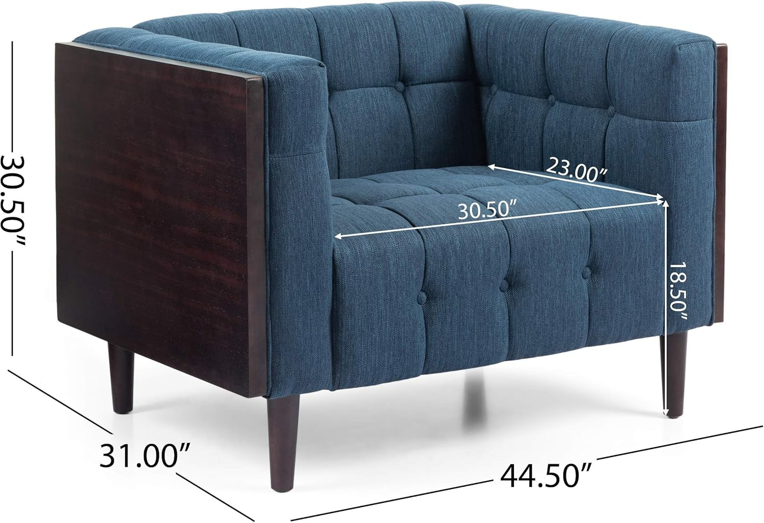 Mclarnan Living Room Furniture Sets, Navy Blue + Brown