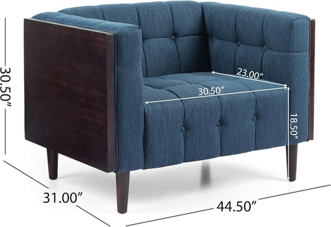 Mclarnan Living Room Furniture Sets, Navy Blue + Brown