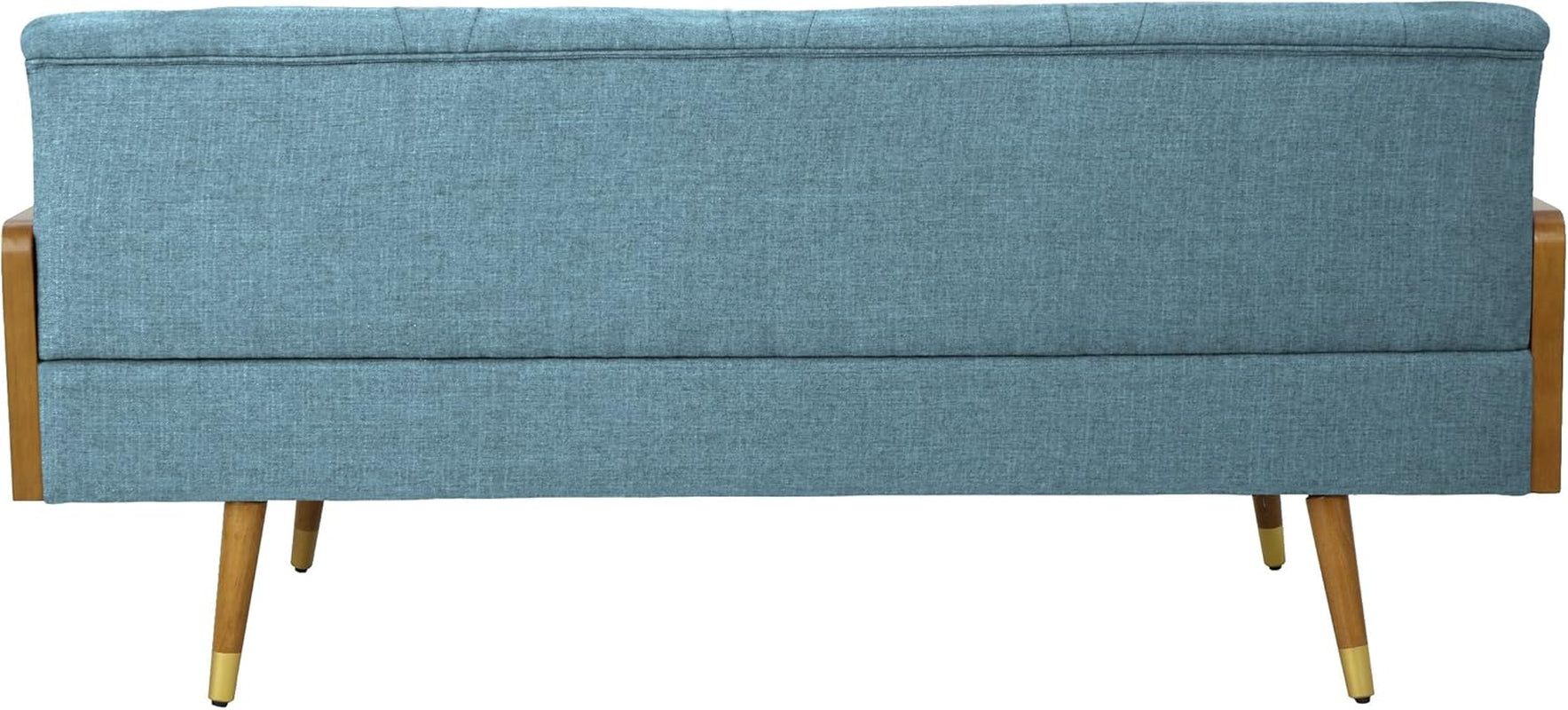 Aidan Mid Century Modern Tufted Fabric Sofa, Blue