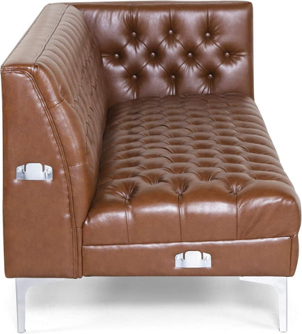 Tignall Sectional, Cognac Brown + Silver