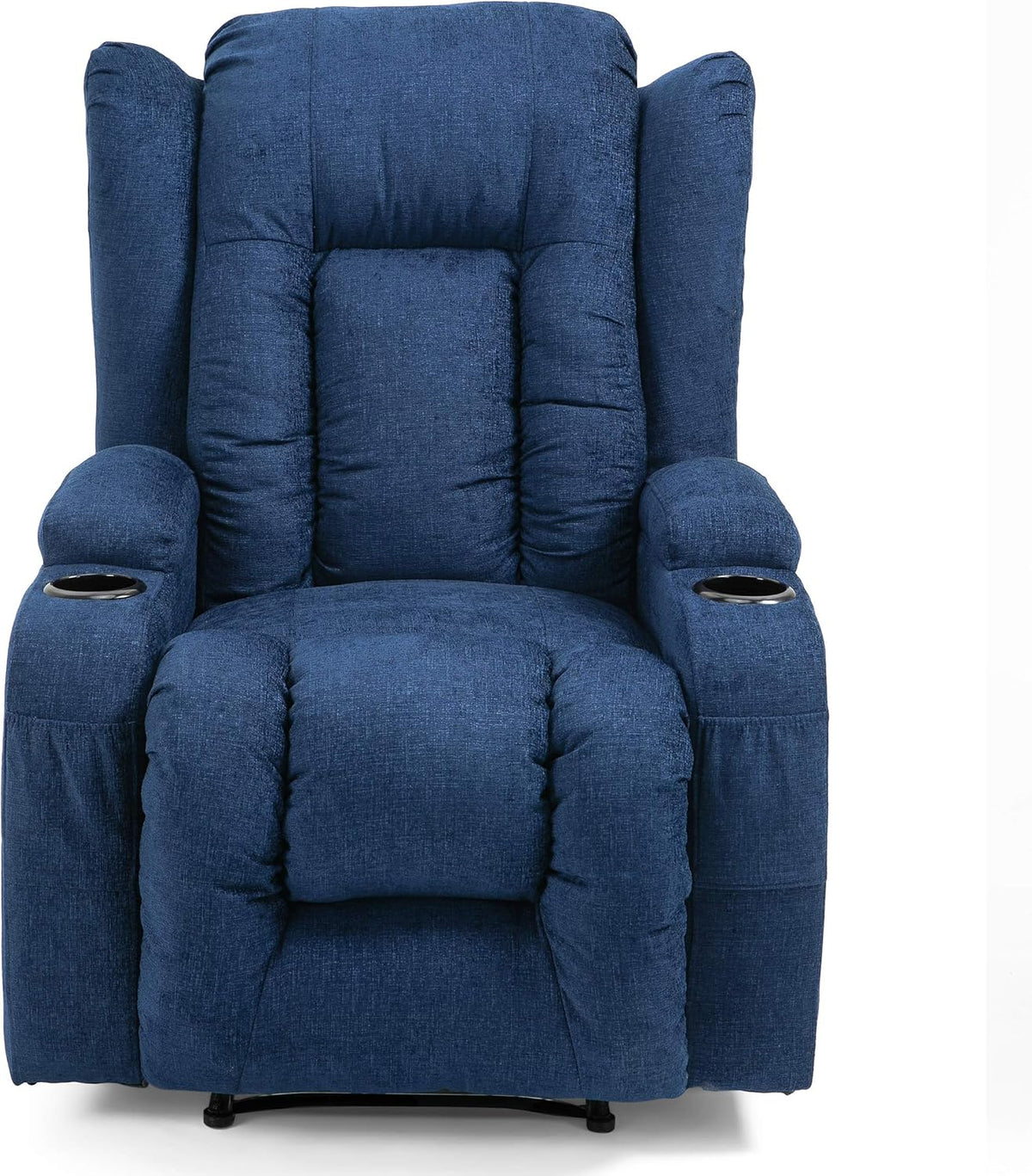 Lavonia Massage Recliner, Navy Blue + Black 40D X 32.25W X 43H In