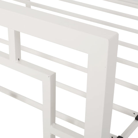 Claudia Modern Iron King Bed Frame, White