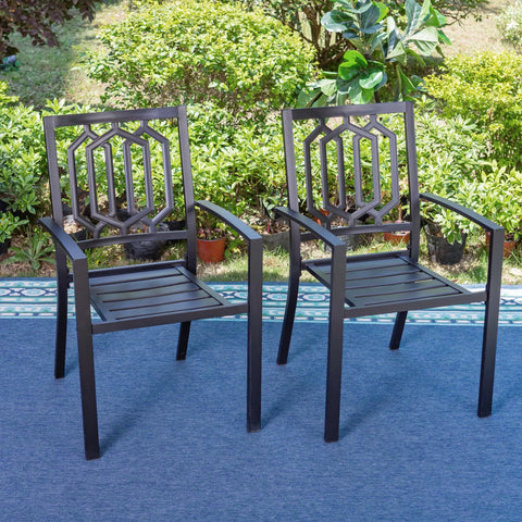 3-Piece Metal Patio Bistro Set Outdoor Accent Conversation Furniture for Yard, Porch and Garden, Black