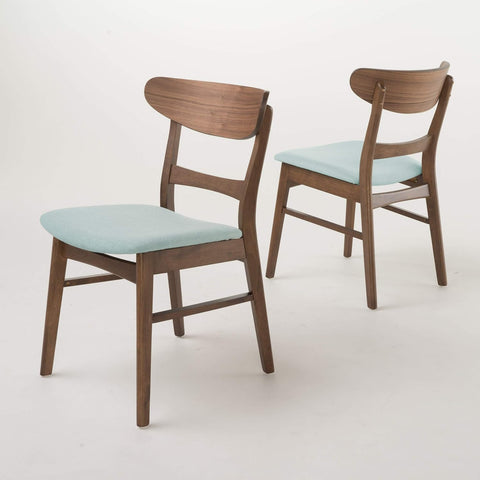 Idalia Dining Chairs, 2-Pcs Set, Mint / Walnut Finish