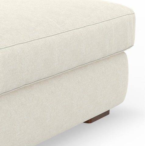Charlie Left-Facing Sectional Sofa in 100% Recycled Polyester Tightly Woven Performance Fabric, Cream, 122-Inches Wide, Handcrafted Contemporary Style L-Shaped Couch with Chaise