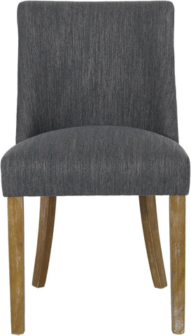 Frances Dining Chair, 19.75 "W X 24.75 "D X 35 "H, Charcoal + Natural Brown