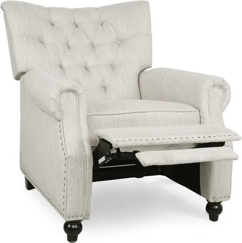 Callade Recliner, Beige + Dark Brown