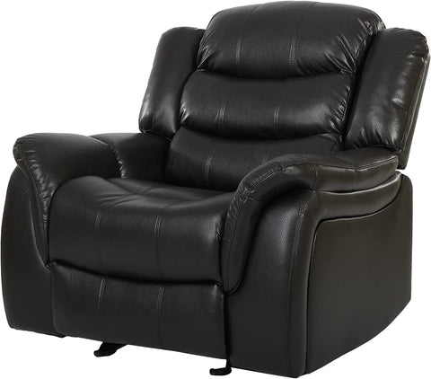 Gdfstudio  Merit Black Leather Recliner/Glider Chair