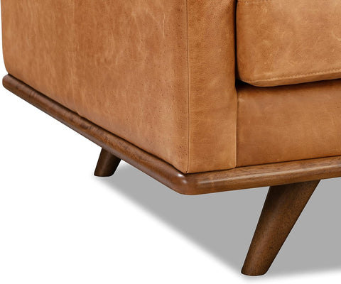 Nolita 85" Sofa in Full-Grain Pure-Aniline Italian Tanned Leather in Cognac Tan