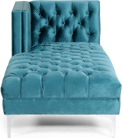 Tignall Sectional, Teal + Silver