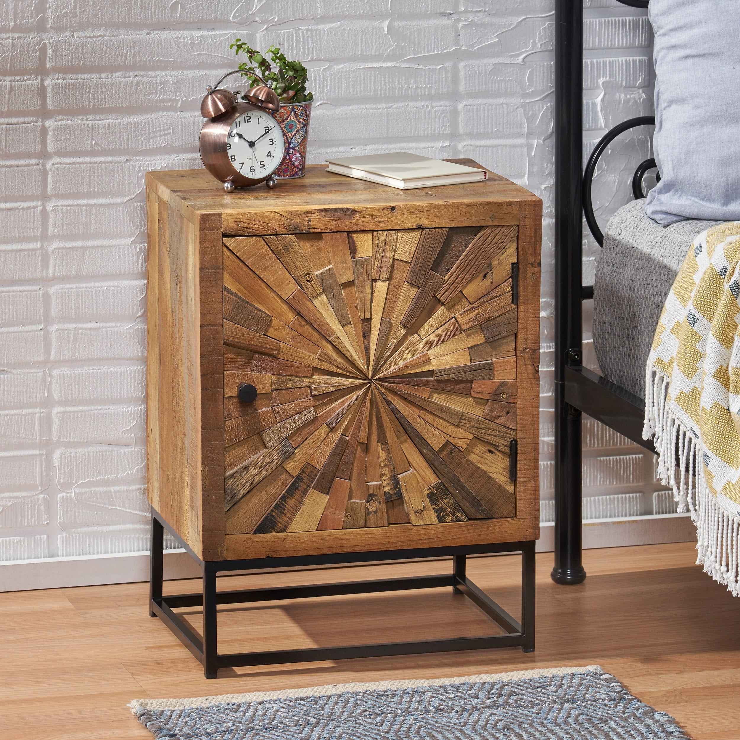 Orem Boho Wooden Night Stand By