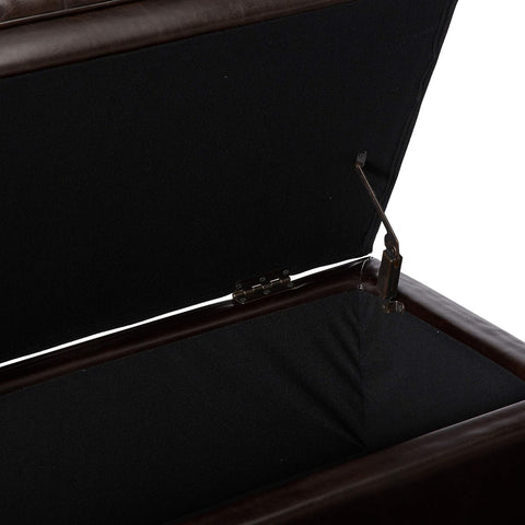 Juliana PU Storage Ottoman, Brown