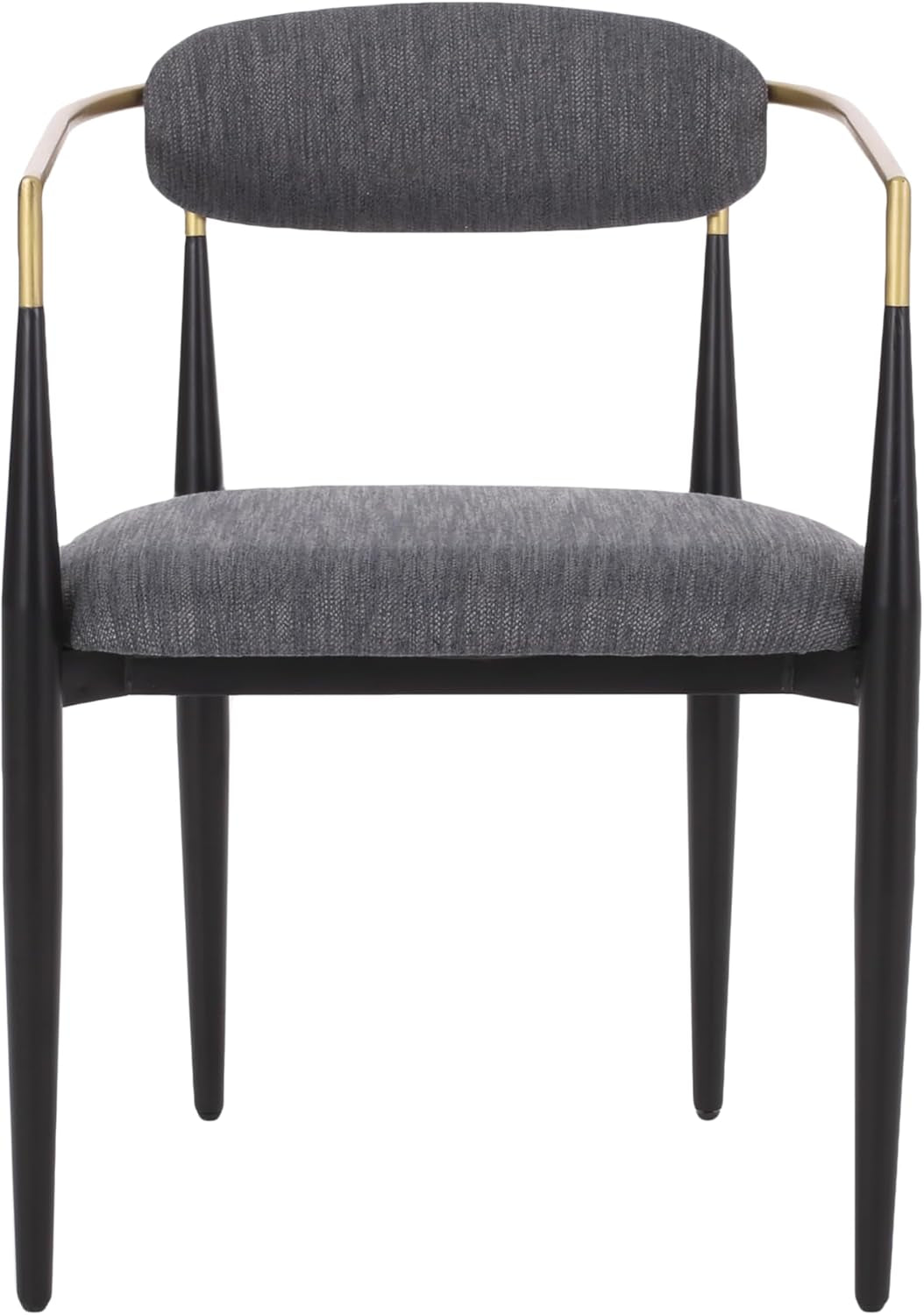 Elmore Dining Chair, 22.75 "W X 21.75 "D X 31.5 "H, Charcoal + Black + Gold