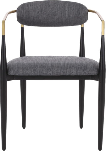 Elmore Dining Chair, 22.75 "W X 21.75 "D X 31.5 "H, Charcoal + Black + Gold