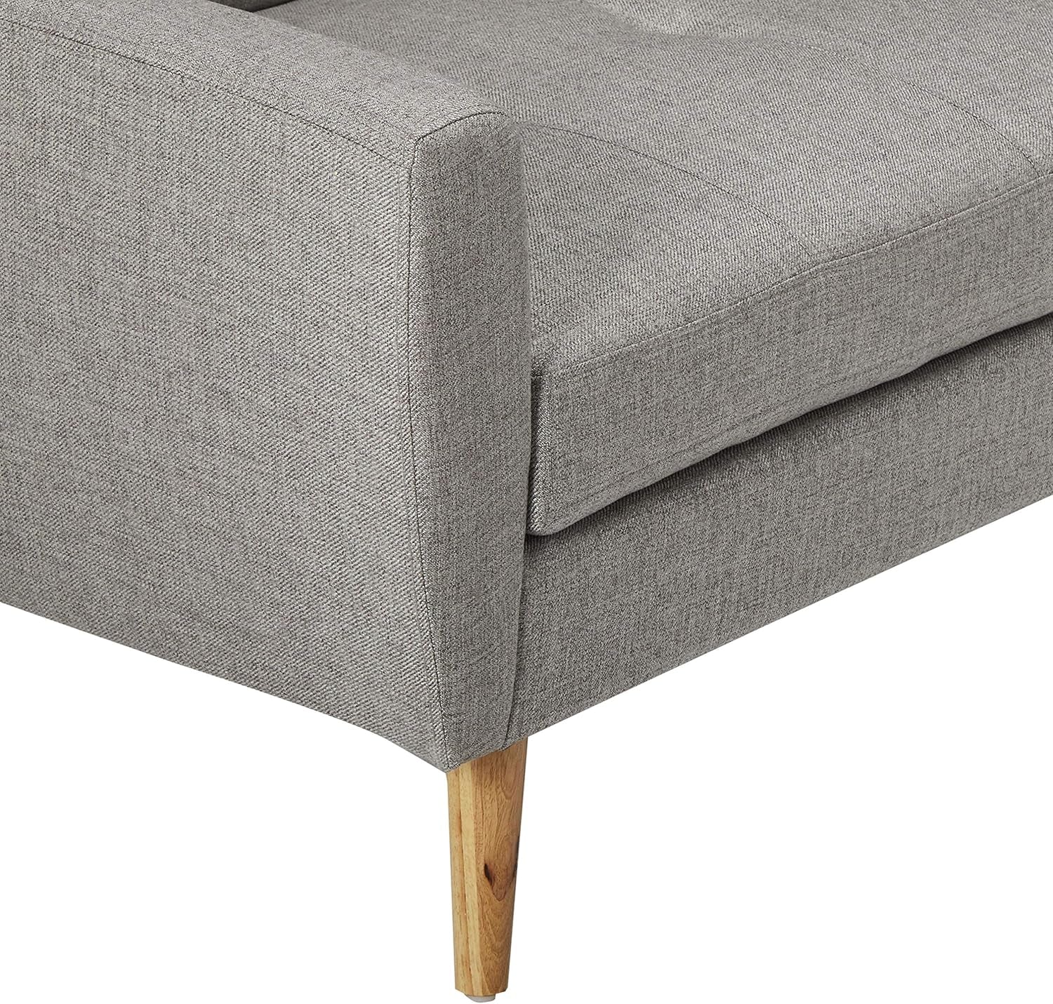 Treston Mid-Century Fabric Sofa, Grey / Natural