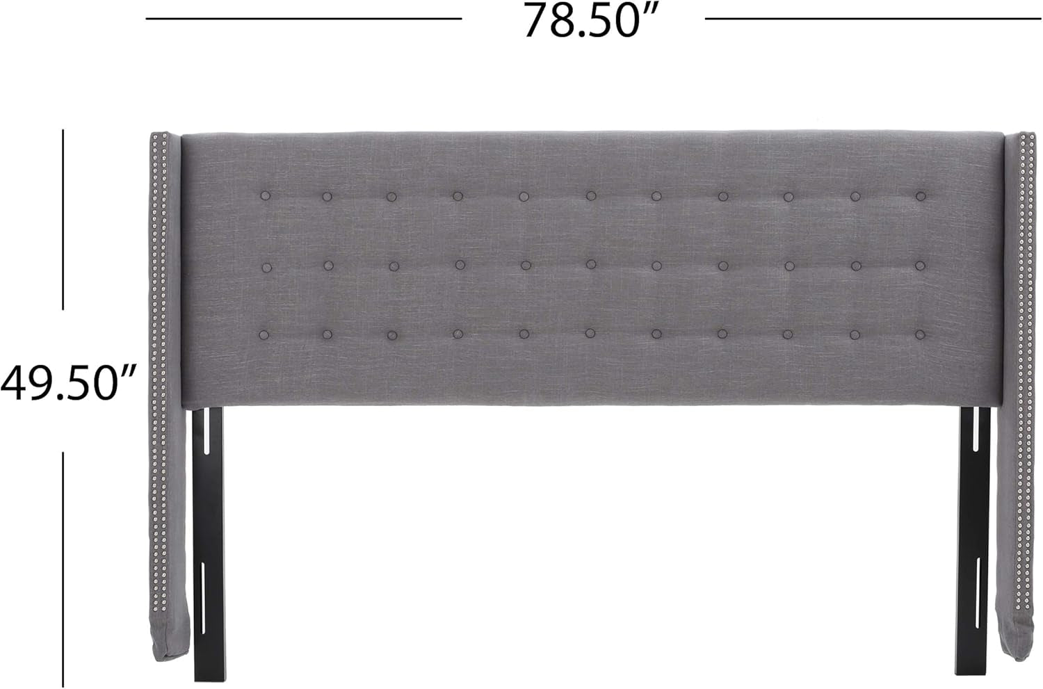 Kendrah Fabric Headboard, King / Cal King, Dark Grey