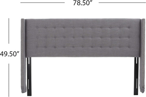 Kendrah Fabric Headboard, King / Cal King, Dark Grey