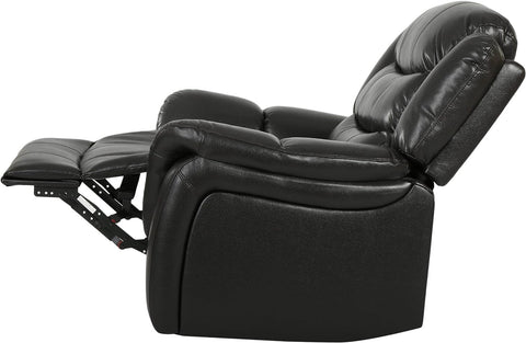 Gdfstudio  Merit Black Leather Recliner/Glider Chair