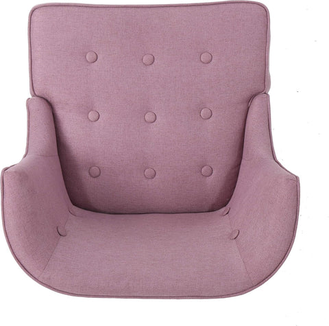 Adelina Occasional Chair Wing Back Nail Head Accents Button Tufted Corded Fabric Lavender, Light Lavendar