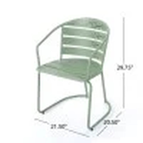 Porto Outdoor Iron 3 Piece Bistro Set, Crackle Green