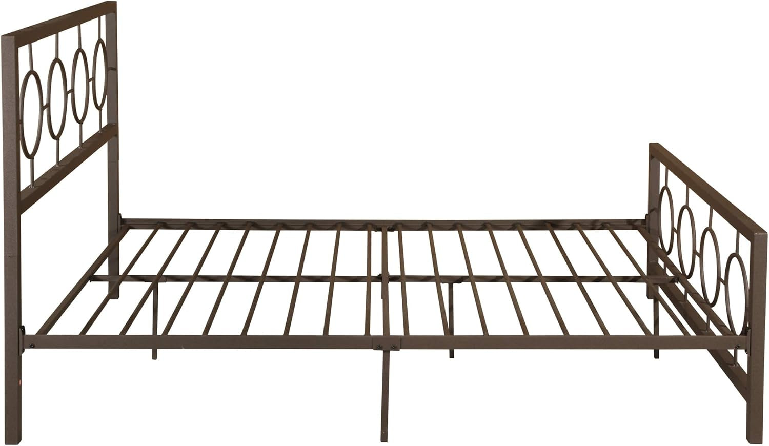 Doris Queen-Size Geometric Platform Bed Frame, Iron, Modern, Low-Profile, Hammered Copper