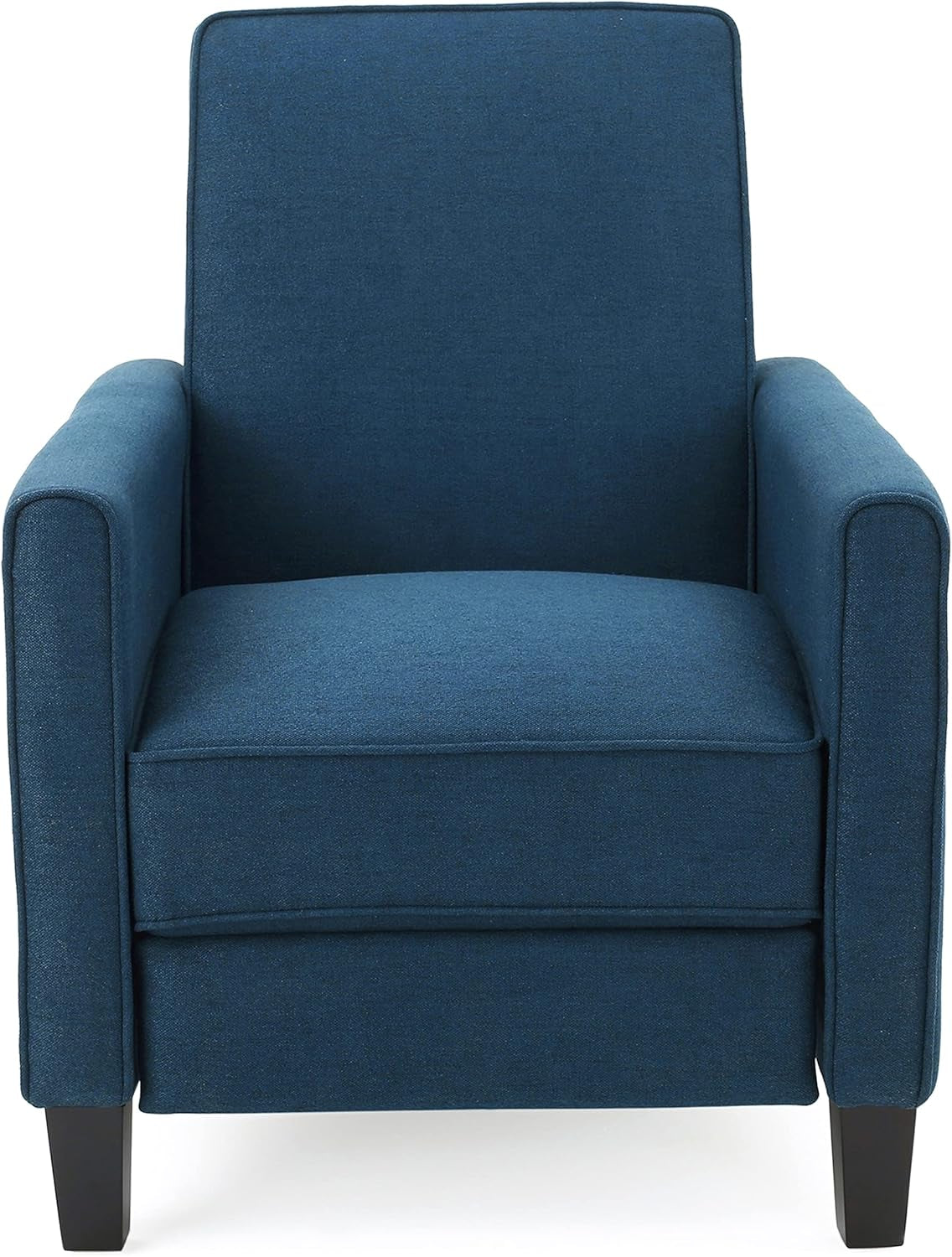 Emmie Fabric Recliner (Set of 2), Navy Blue, Dark Brown