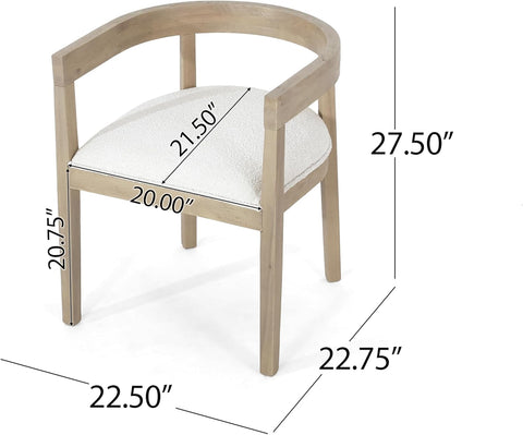 Ladieu Dining Chair, 22.5 "W X 22.75 "D X 27.5 "H, Light Ash + Almond