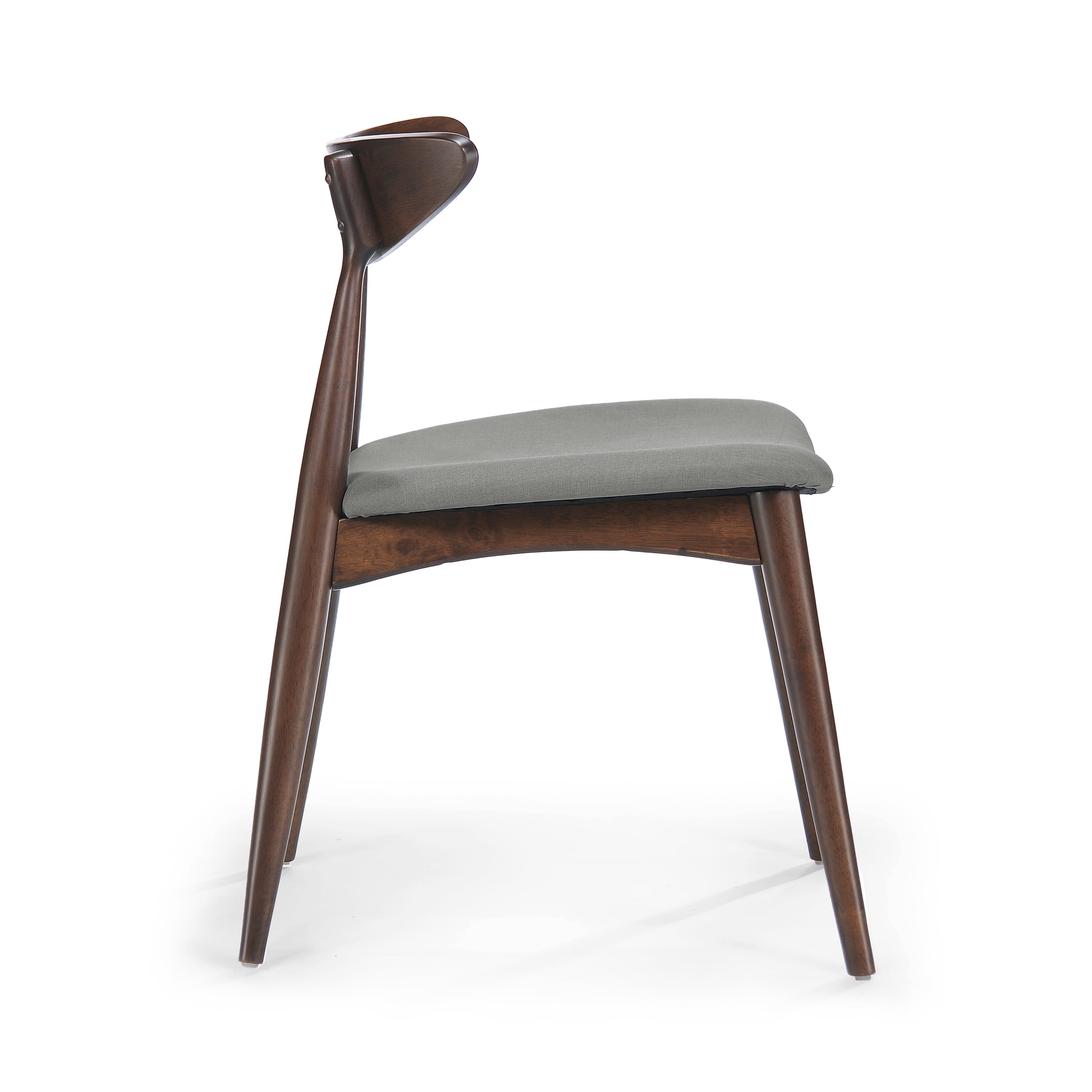 Branson Indoor Fabric Dining Chairs, Set of 2, Light Grey, Walnut