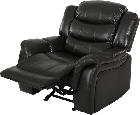 Gdfstudio  Merit Black Leather Recliner/Glider Chair