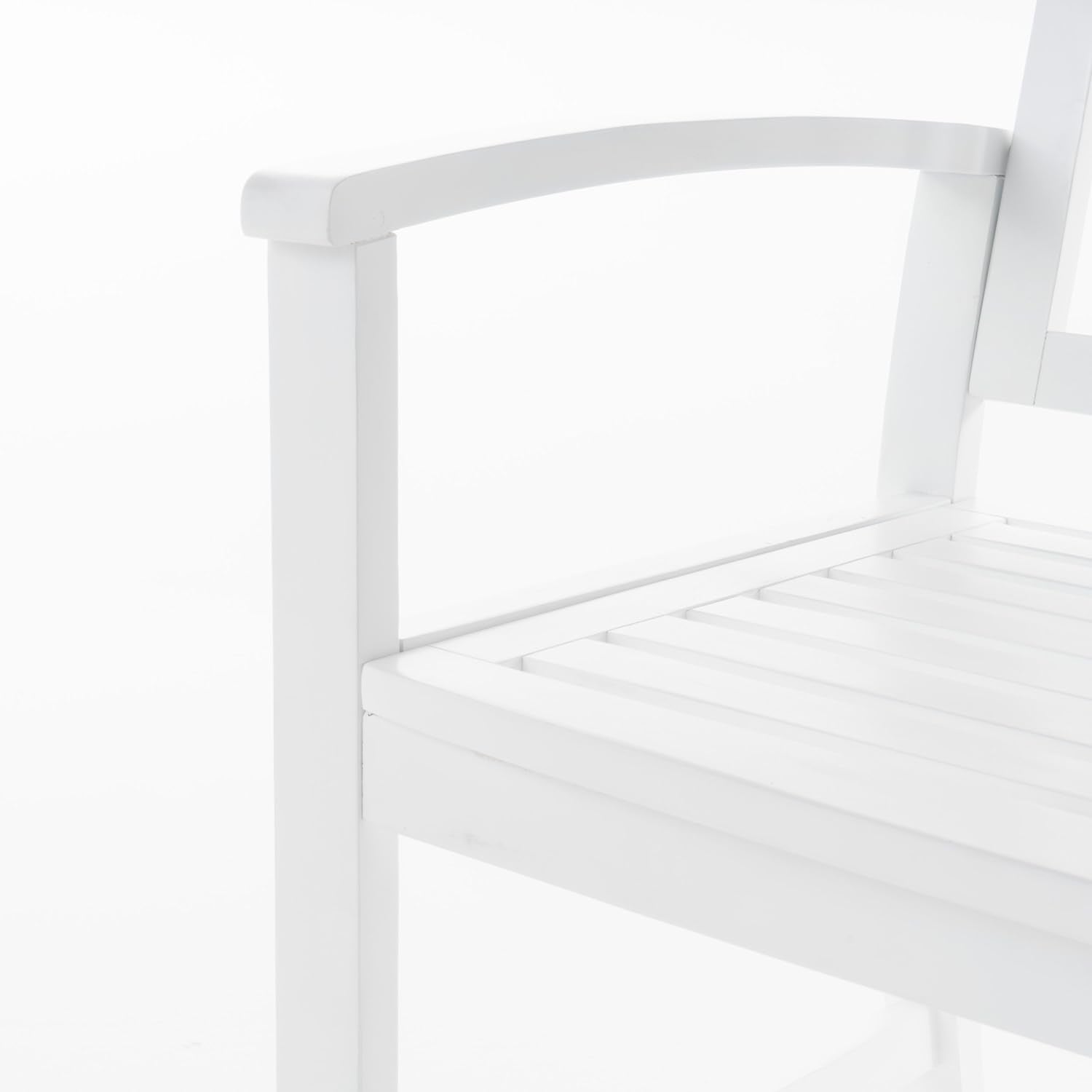 Loja Outdoor Acacia Wood Bench, Pu White